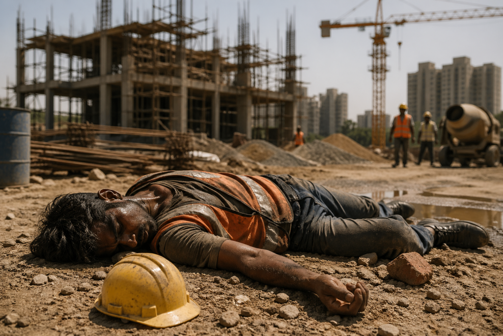 construction worker collapsed
